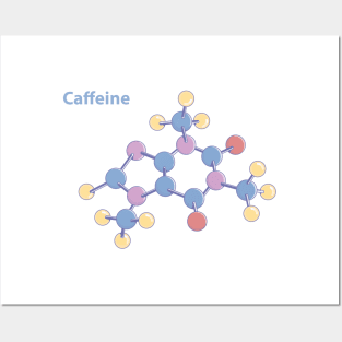 Abstract caffeine molecule vector model Posters and Art